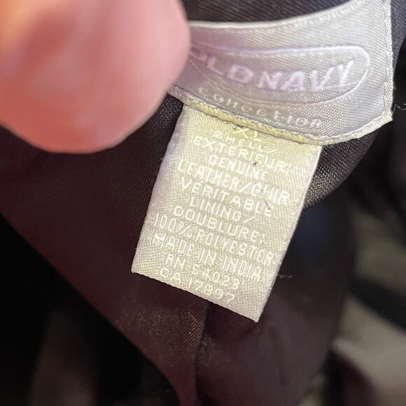 Old Navy Black Genuine Leather Blazer - Picture 11 of 12